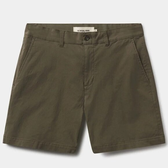 The Normal Brand Olive 7" Stretch Chino Shorts - Picture 1 of 2